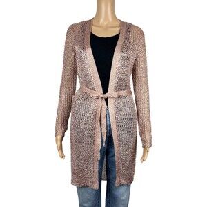 Super Down Metalic Rose Gold Cardigan Size XS